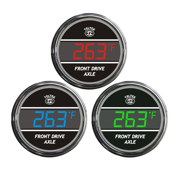 Truck Front Drive Axle Temperature Gauge Color Display Options