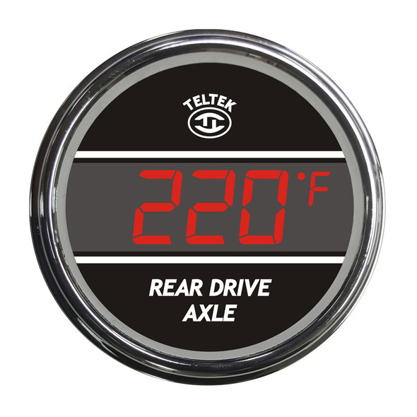 Truck Rear Axle Temperature TelTek Gauge - Red
