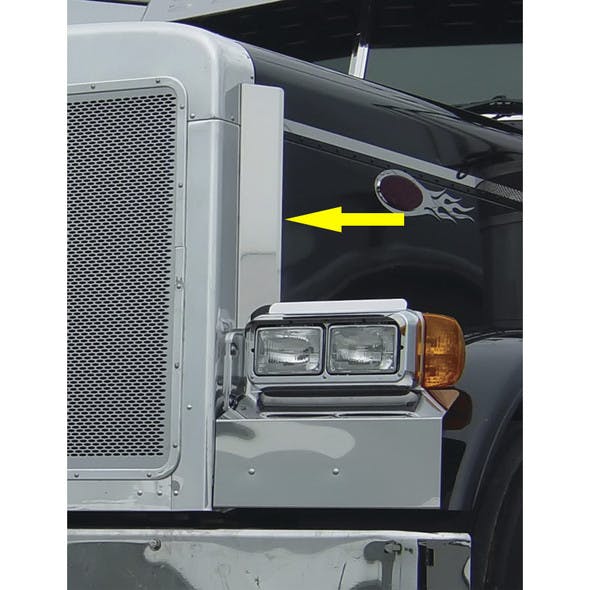 Peterbilt 379 Grill Deflector Stainless Steel With Arrow