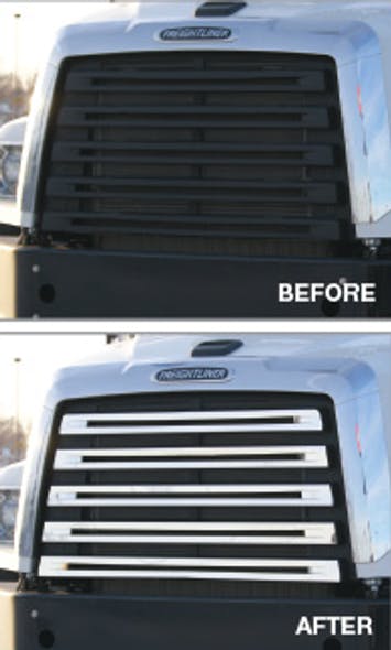 Freightliner 108SD 114SD Stainless Steel Grille Cover Close View