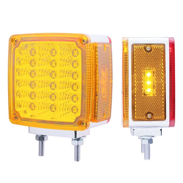 39 LED Square Double Face Turn Signal With Side LED Double Stud