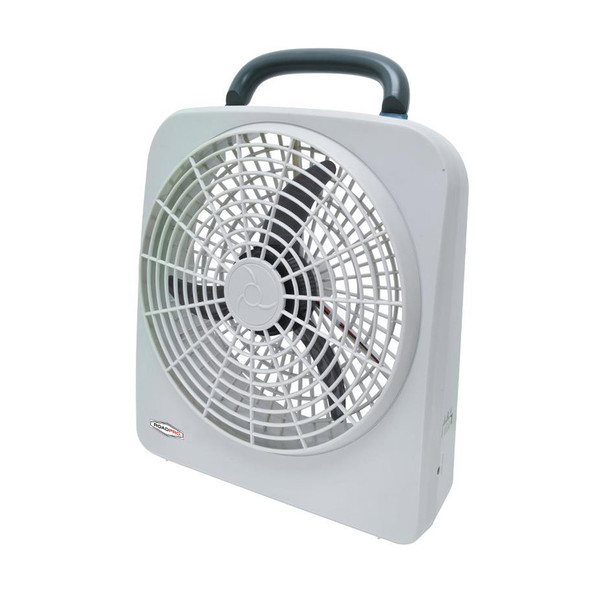 RoadPro 10" 12 Volt Or Battery Dual Power Portable Fan Front View