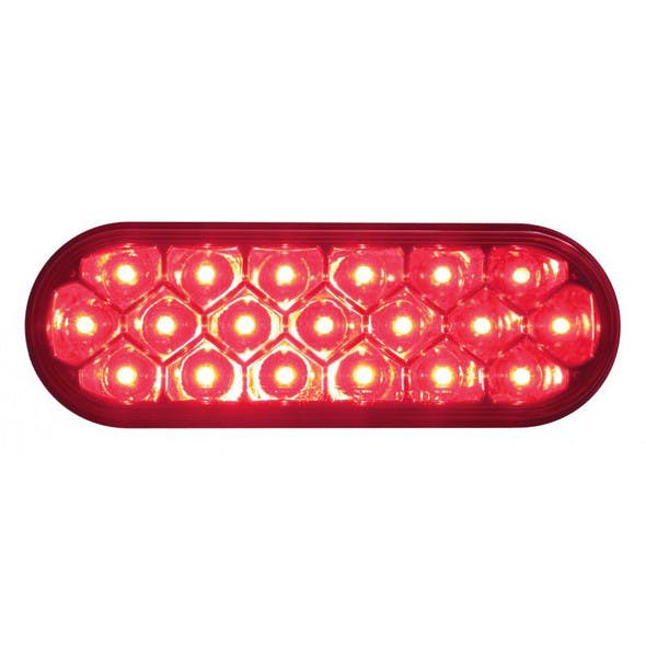 6" Oval STT & PTC LED Light With Reflector - Red