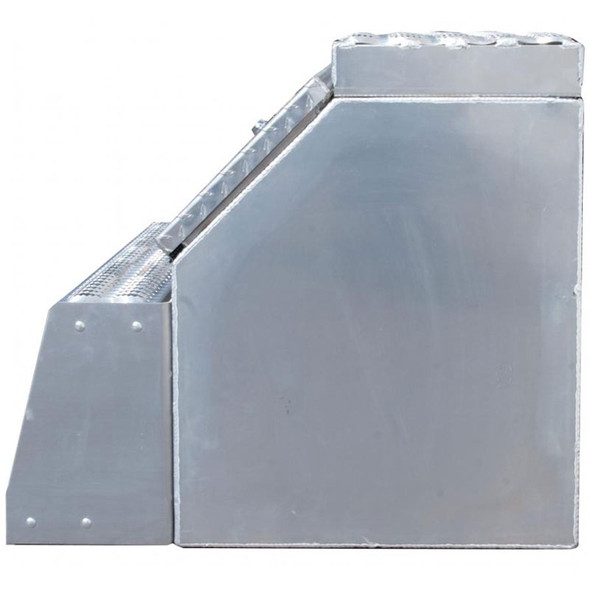 36" Diamond Plate Aluminum Saddle Tool Box With Step Side