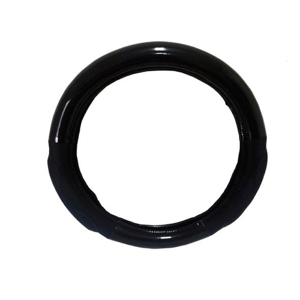 18" Memory Foam Grip Black Carbon Fiber Style Steering Wheel Cover
