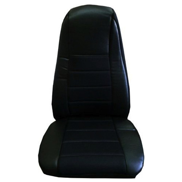 Black Vinyl Seat Cover With Fabric & Pocket