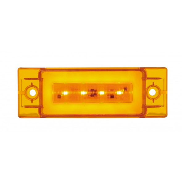 16 LED Large Rectangular Clearance Marker GLO Light With Amber LEDs/Amber Lens
