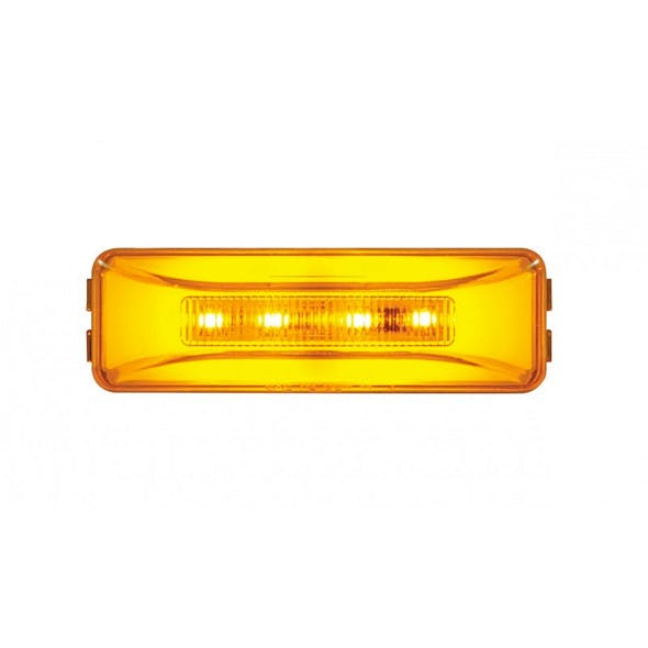 10 LED Rectangular Clearance Marker GLO Light With Amber LEDs/Amber Lens
