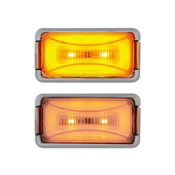 8 LED Rectangular Clearance Marker GLO Light Colors