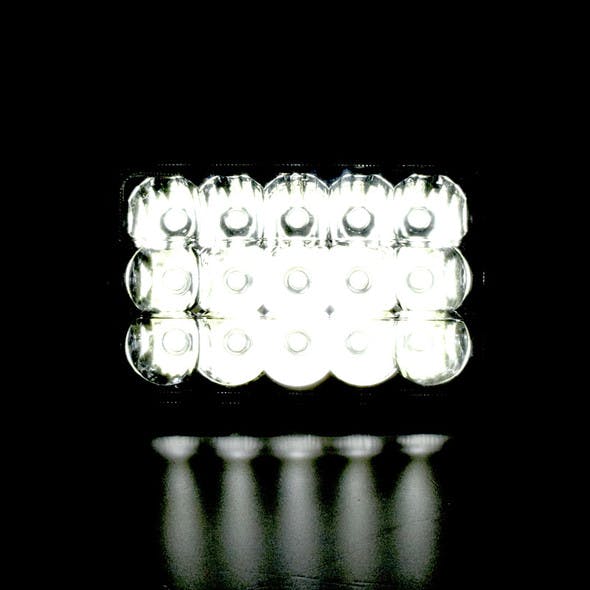 4" x 6" Rectangular High Power CREE LED Headlight With Solid Glass Lens - Dark