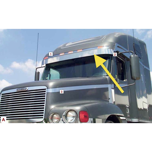 Freightliner Century Columbia 5" Visor Extension 2003 & Earlier Pointed Out