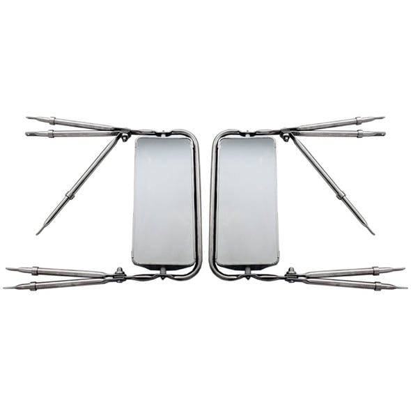 West Coast 7" x 16" Stainless Steel Mirror Assembly Front View