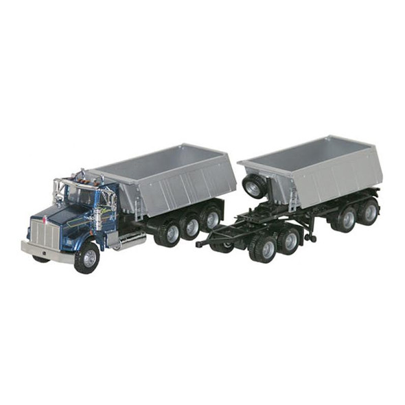 Kenworth T800 Dump Truck With Trailer And Converter Dolly 1/87 Scale