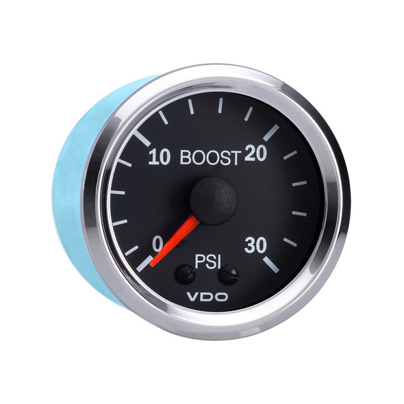 Semi Truck Mechanical Turbo & Boost Gauge 30 PSI Vision Chrome