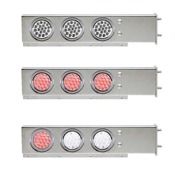 Mud Flap Hangers With Dual Revolution LED Lights 3 3/4" Bolt Spacing