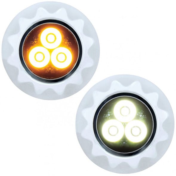 High Power LED Mini Warning Light Amber And White Lit