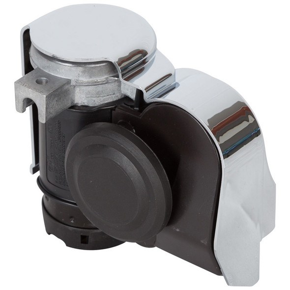 HornBlasters Chrome Dual-Tone Motorcycle Electric Air Horn Back