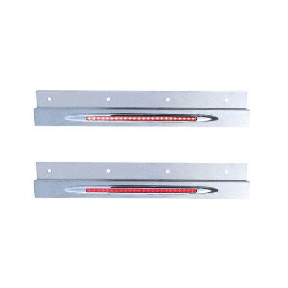 Stainless Steel Top Mud Flap Bracket Flatline Light Bar Clear and Red Lens