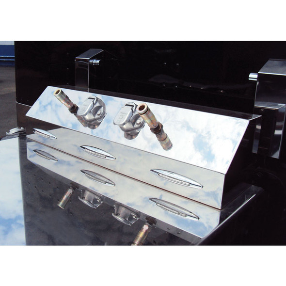 Stainless Steel Universal Trailer Service Box With 3 Slim Flatline Red LEDs With Clear Lens