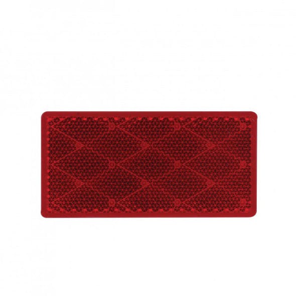 Rectangular Quick Mount Red Reflector Front