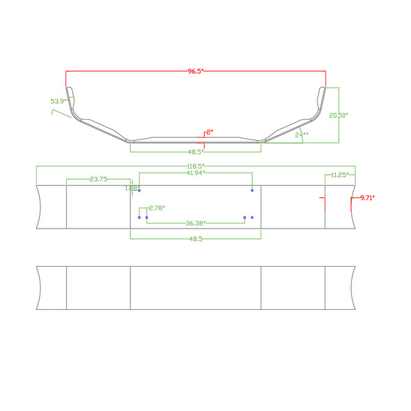 Kenworth T880 Replacement Bumper Dimensions