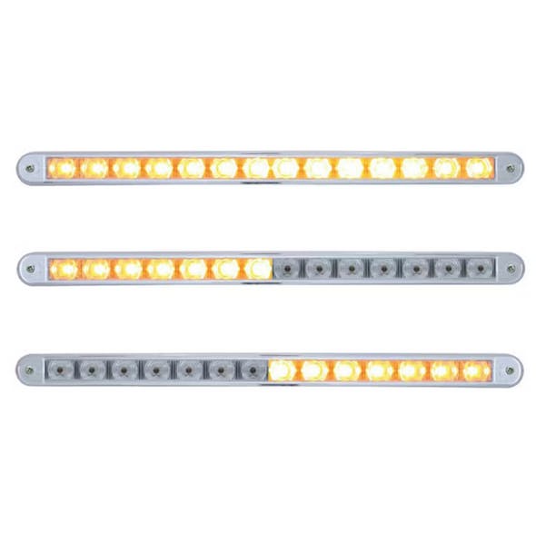 14 LED 12" Auxiliary Warning LED Light Bar - Chrome Bezel