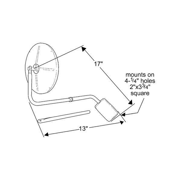 8 1/2" Convex Stainless Steel Mirror Head Assembly Diagram