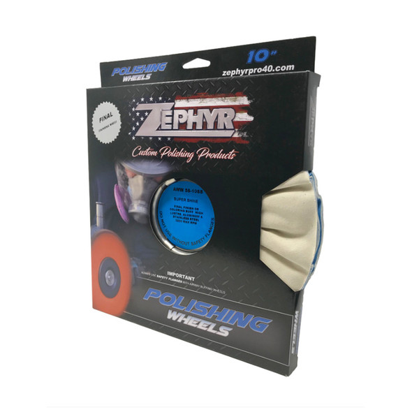 Zephyr White/Blue Final Finish Or Color Airway Buffing Wheel