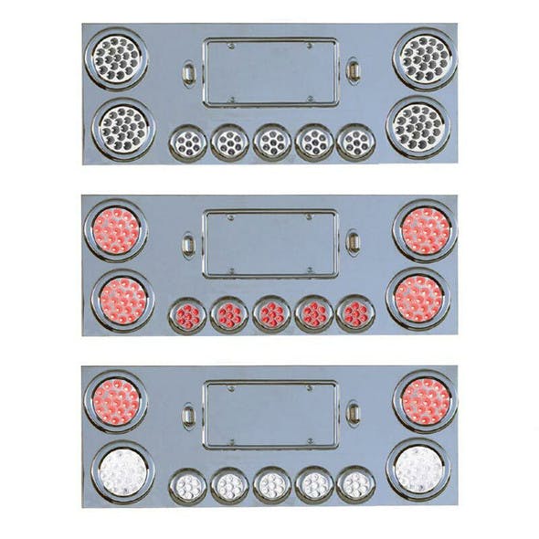 Rear Center Panel With 8 Dual Revolution & 2 Red STT LED Lights 2 1/2"