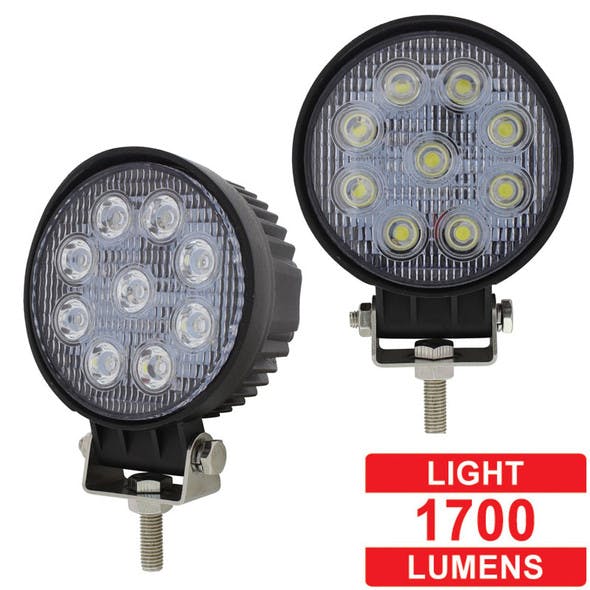 4 1/2" High Power 9 LED Round Work Flood Light Competition Series - Lumens