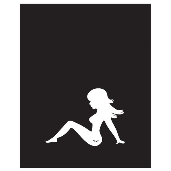 Trucker Mudflap Girl Logo Mud Flaps 24" x 30" (Black; Left-Facing)