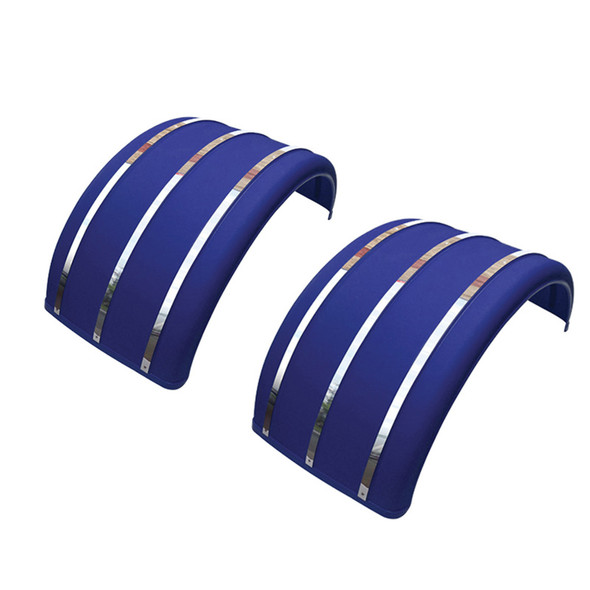 Single Arch Poly Fenders With Stainless Steel Inserts Blue