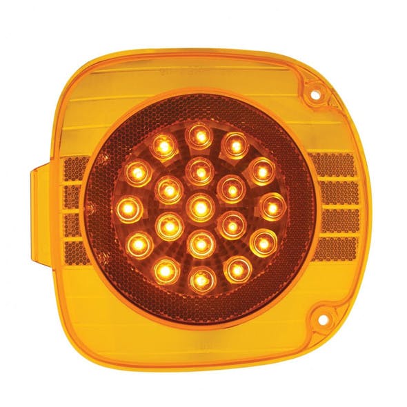Freightliner Turn Signal Light 22 LED With Chrome Reflector Amber Lens