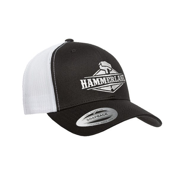 Snapback Black & White Hammer Lane Hat Angled