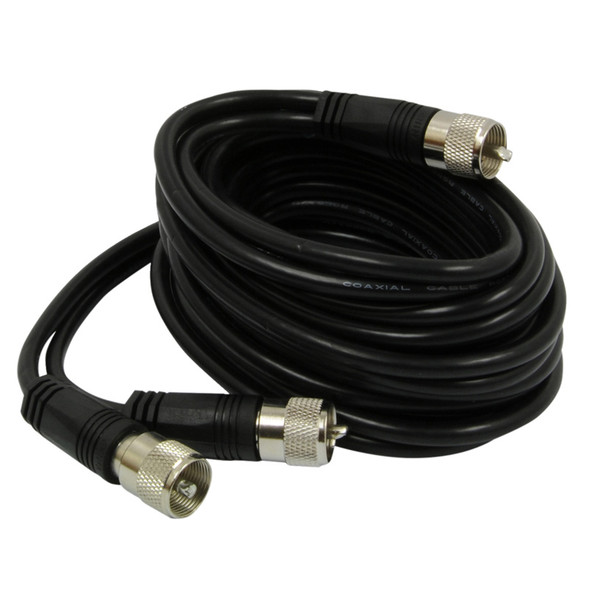 RoadPro 12' CB Antenna Co-Phase Coax Cable With 3 PL-259 Connectors 