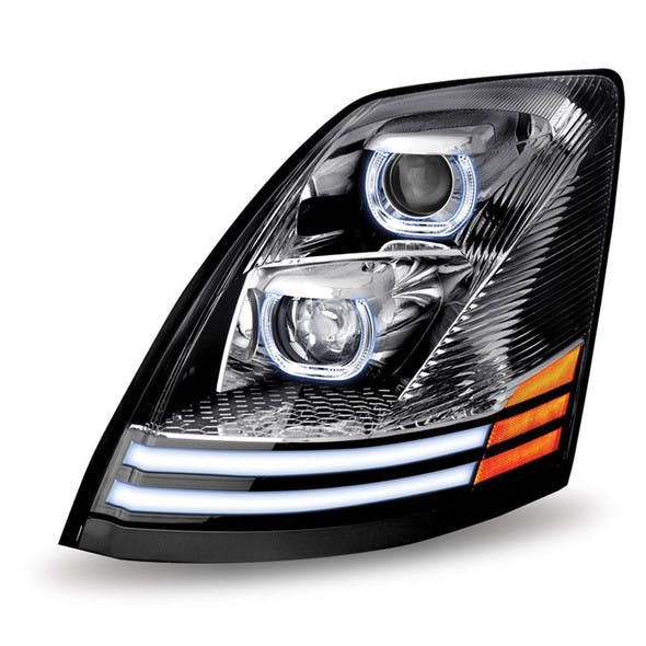 Volvo VNL Chrome Projector LED Headlight - Running Light