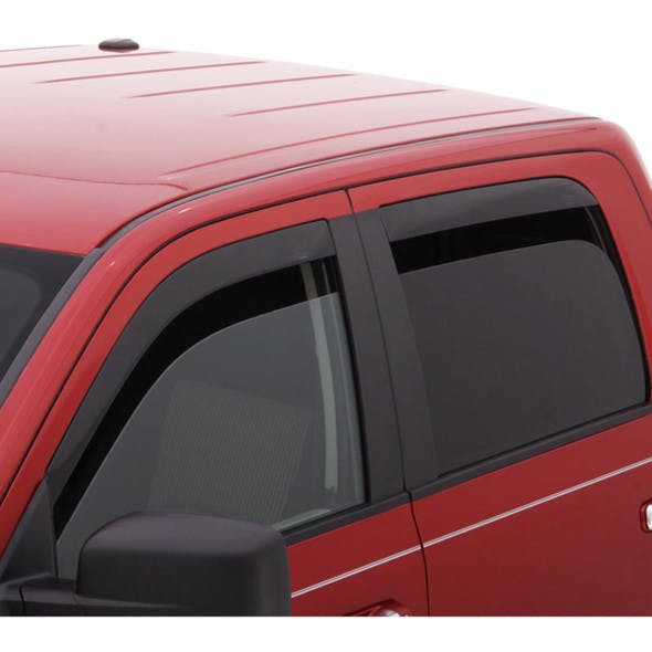 Ford F-150 Supercrew AVS Smoke Low-Profile Ventvisor 4 Piece On Truck Side View