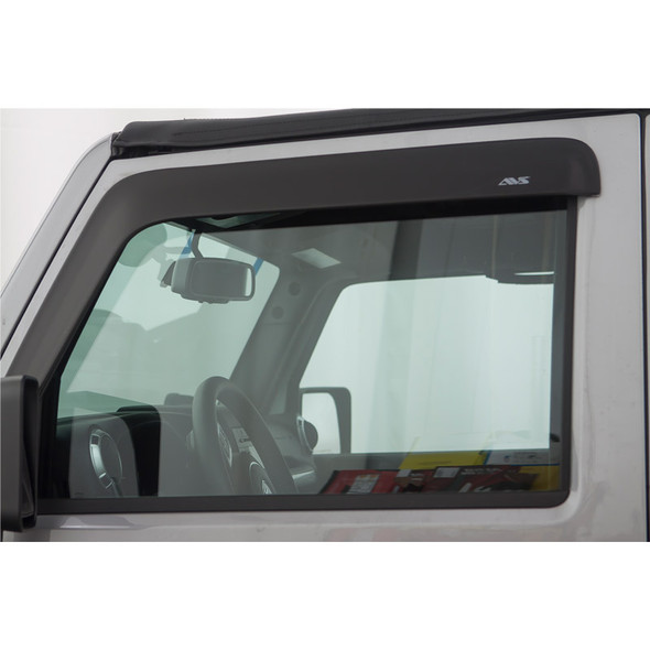 Jeep Wrangler Unlimited AVS Smoke Low-Profile Ventvisor 2 Piece On Truck