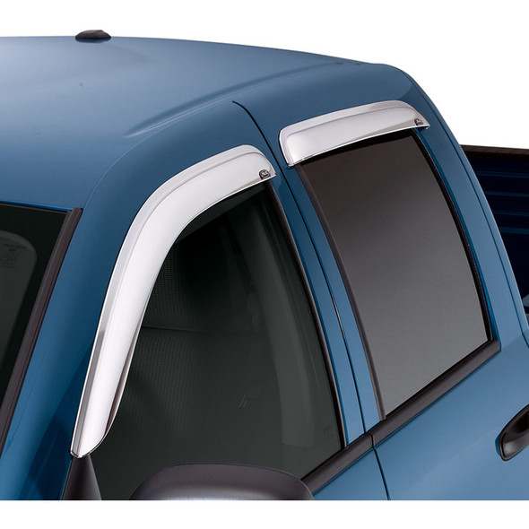 Ford F-150 F-250 Extended Cab AVS Chrome Ventvisor 4 Piece On Truck Angle View