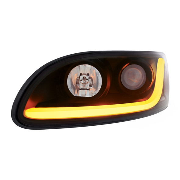 Peterbilt 386/387 Blackout Projector Headlight With LED Dual Function Light Bar - Driver Side