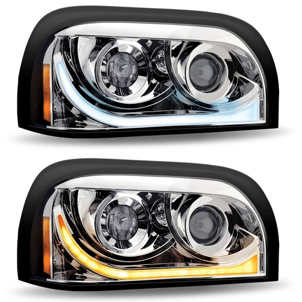 Freightliner Century Projector Headlight With LED Dual Function Light Bar  - Passenger Side