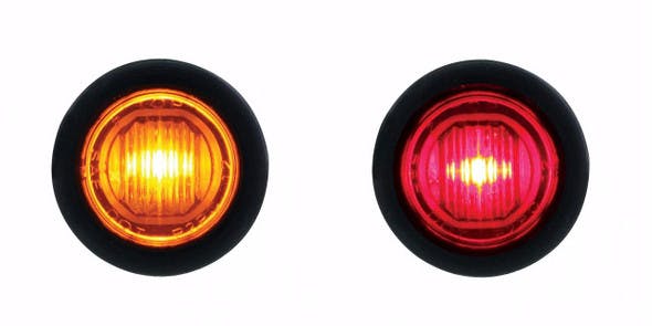 1" Mini Clearance Marker Light With Rubber Grommet - Both Lights