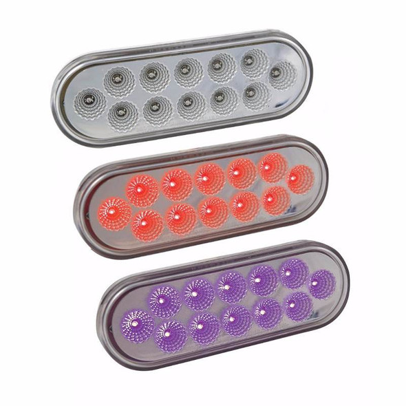 Dual Revolution Oval Stop Tail Turn Red & Purple LED Light