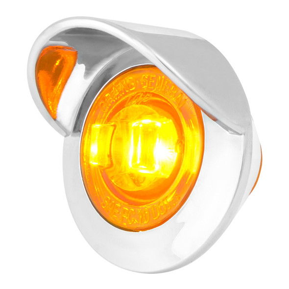 1" Mini Wide Angle Clearance Marker LED Light With Visor - Amber/Amber