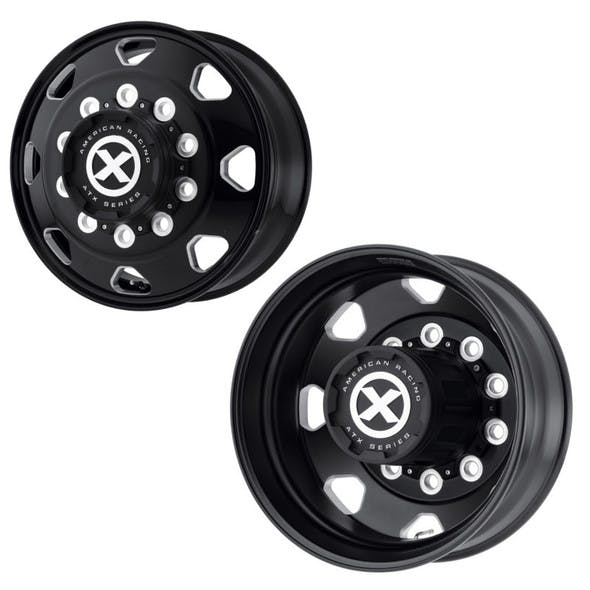 22.5" x 8.25" American Racing Black Octane Wheels