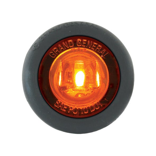1" Mini Wide Angle Clearance Marker & Turn LED Light With Grommet  - Amber/Amber