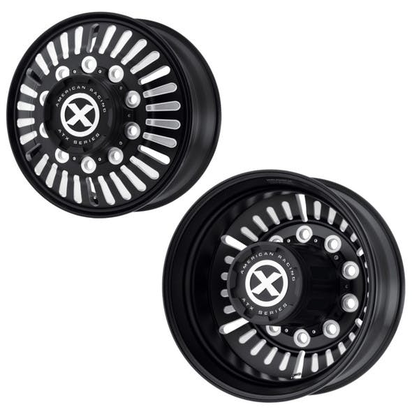 24.5" x 8.25" American Racing Black Roulette Wheels