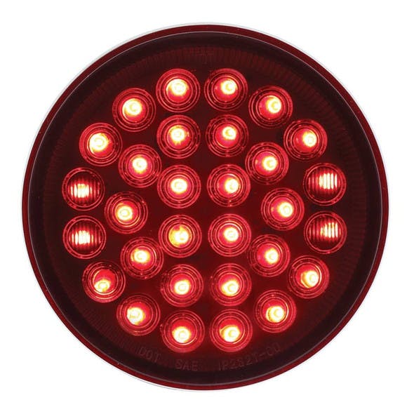 Red 30 LED 4" Round STT Competition Series Light On