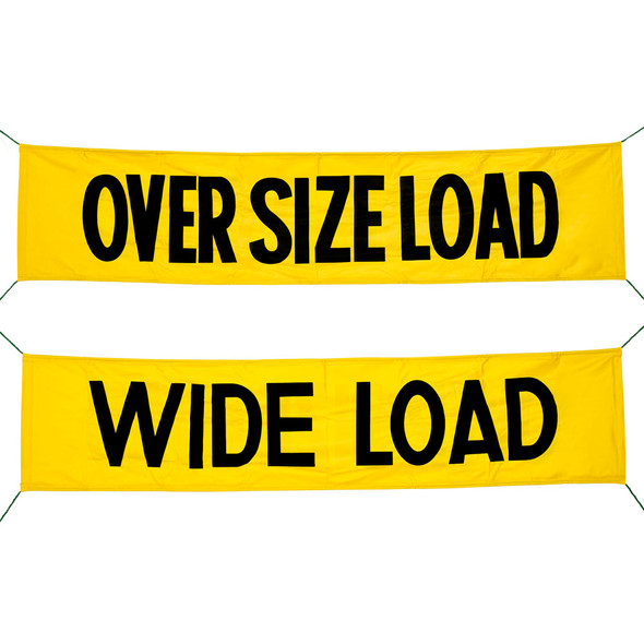 Reversible Oversize Load & Wide Load Banner With Nylon Ropes - Both Sides