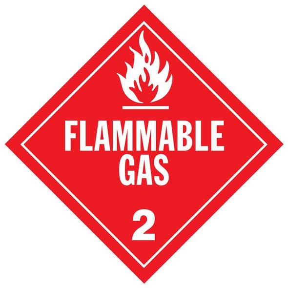 Flammable Gas Class 2 Placard Sign